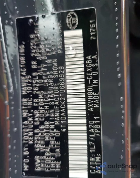 2026 Toyota Camry Xse из США, поврежденный, VIN 4T1DAACK2TU669929